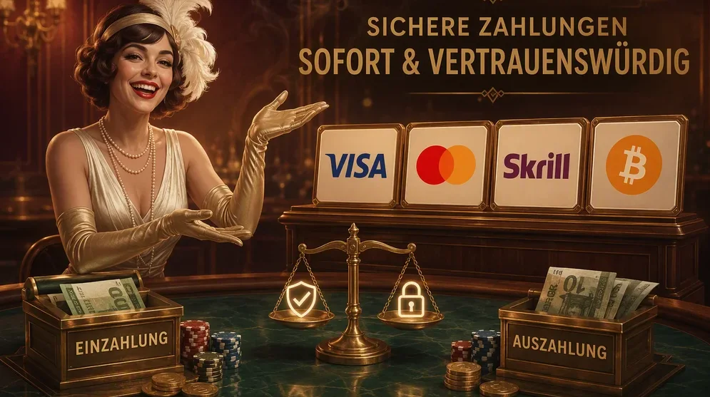 Logos von Visa, Mastercard, Skrill, Bitcoin nebeneinander